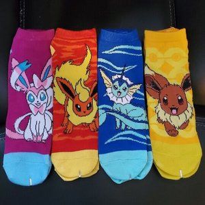 Adult Pokemon 4 Pack Ankle Socks